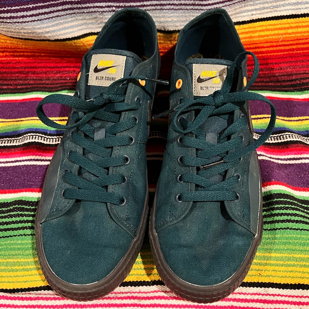 Nike Sb Men's Dark Teal Blzr Court Daan Vander Linden Blackleather Swoop Sneaker